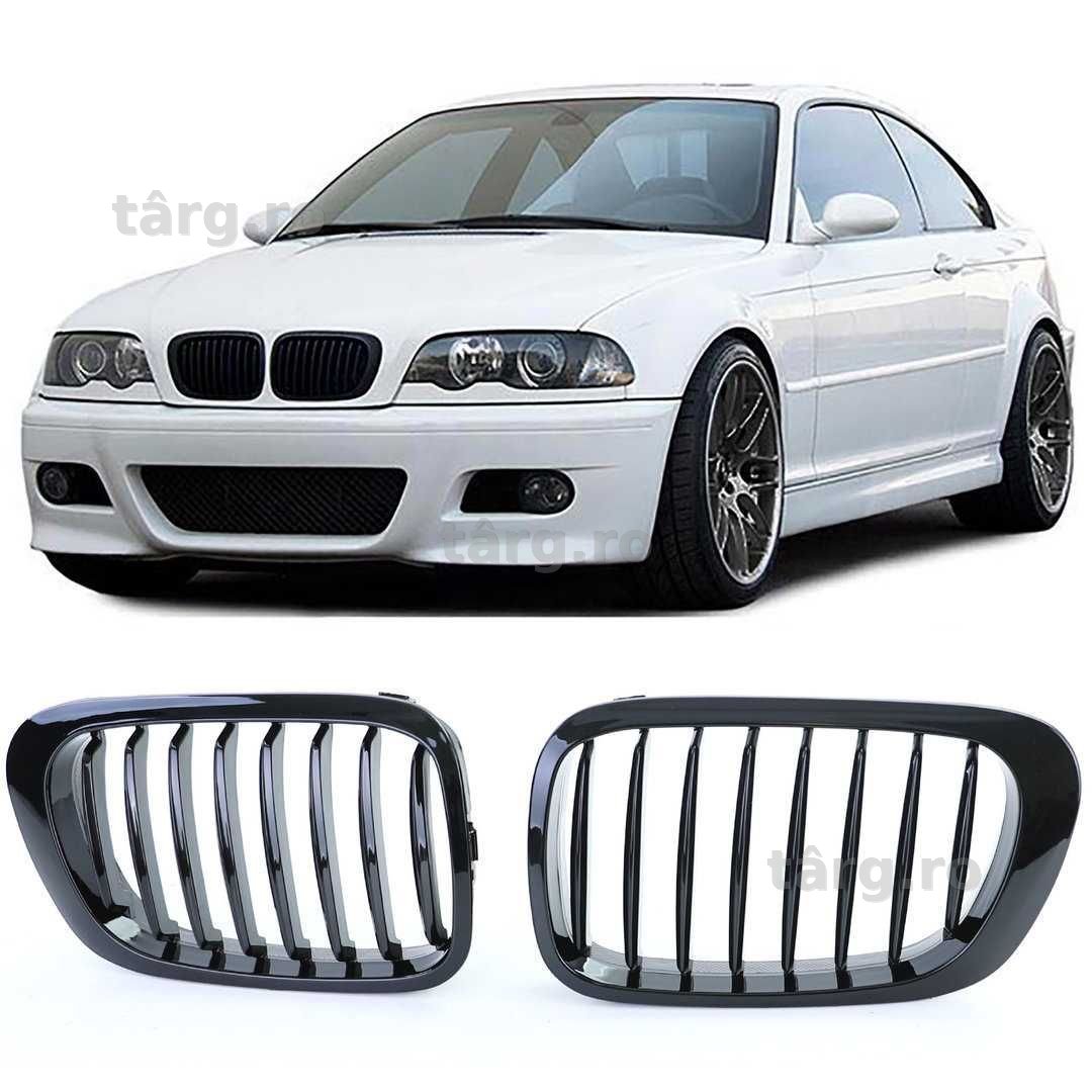 Grile simple M-LOOK BMW E46 Coupe Cabrio (99-03) negru lucios