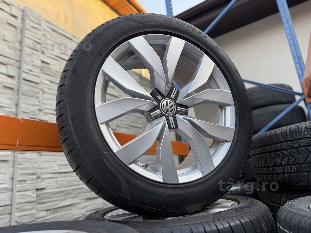 Roti Jante Aliaj 20 Montero Original Vw Touareg 3 CR Cu Anvelope Pirelli 285/45/20 Ca Noi