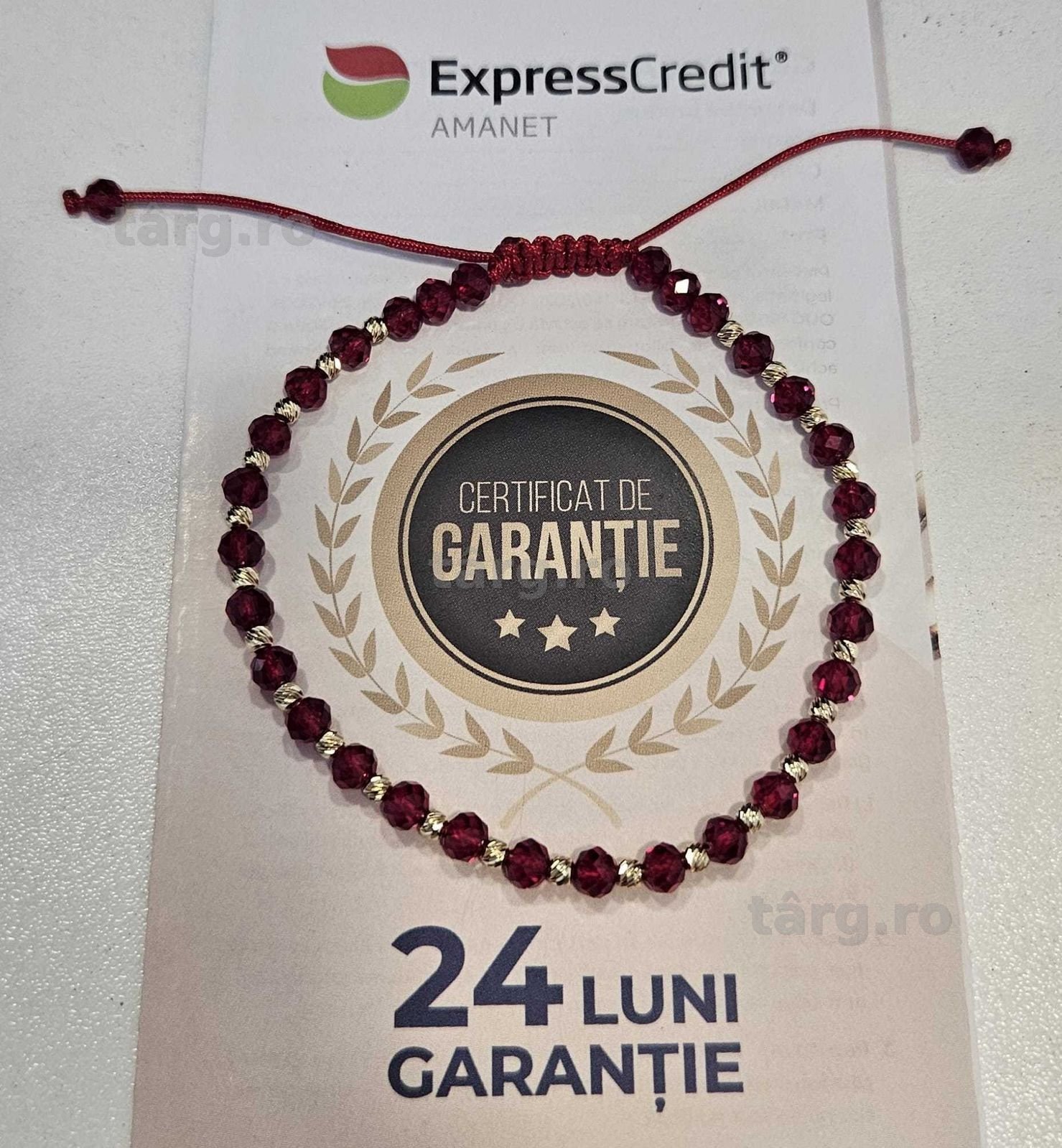 Bratara cu snur si bile/bile din aur ( AG32 B28677.1) 2 ANI GARANTIE!