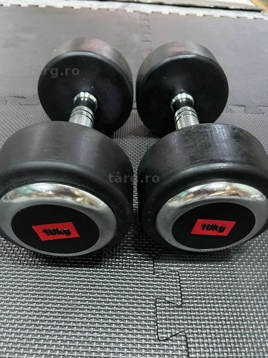 Set gantere profesionale cu cauciuc 20 kg, 2 x 10 Kg