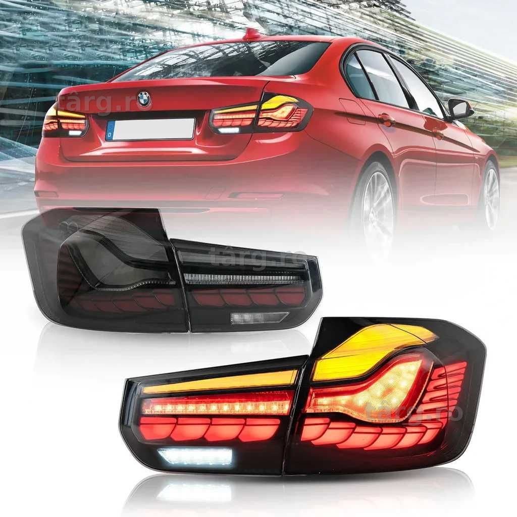 Set Stopuri LED BMW Seria 3 F30 Model GTS OLED Model Negru Fumuriu
