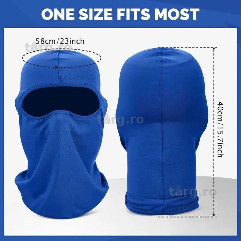 Cagula Moto, Unisex, Material elastic, respirabil, Marime universala, Albastru 4