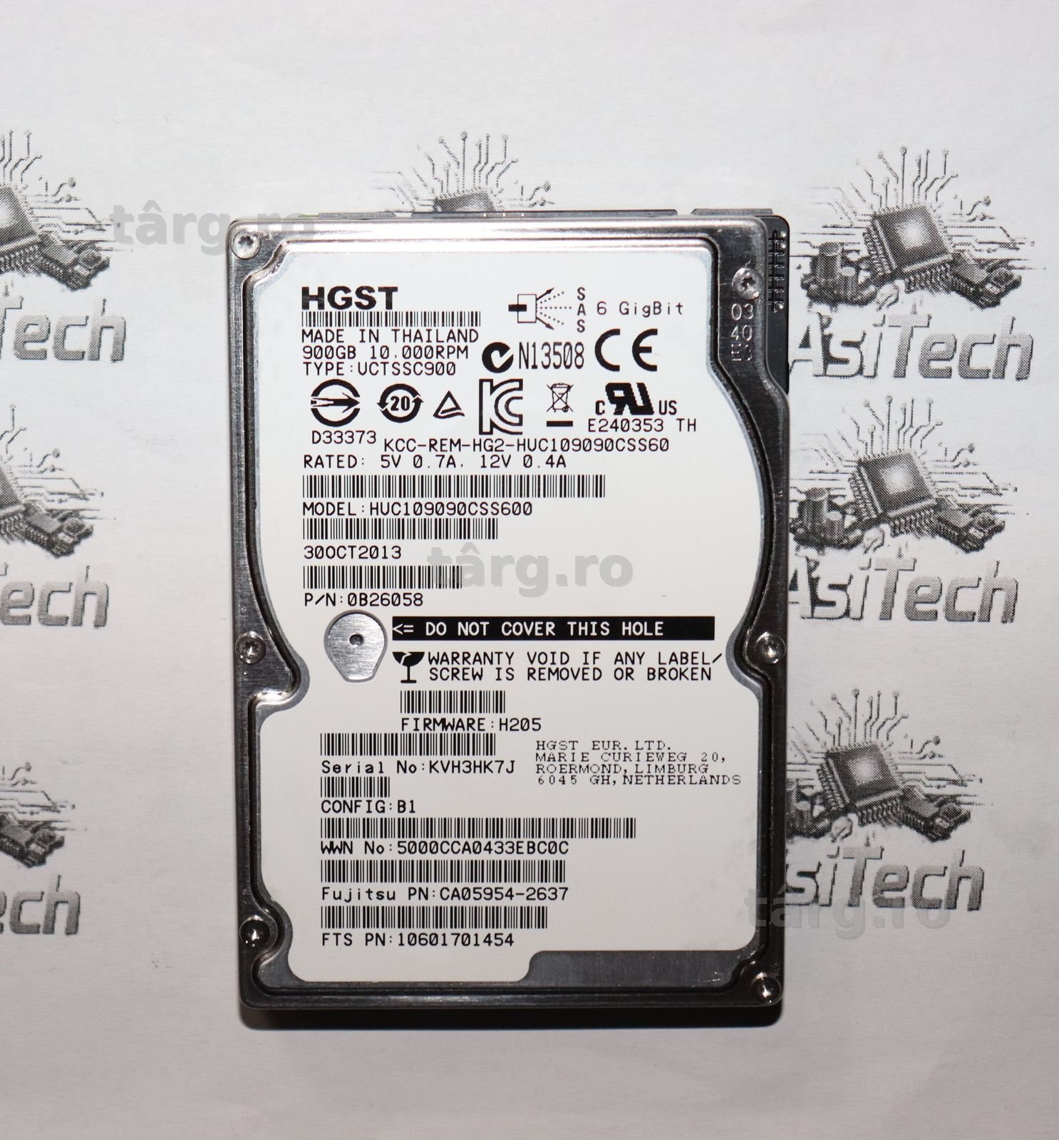 Harddisk Server SAS HGST/Toshiba 2.5"  900Gb 10k 6Gb/s 64Mb