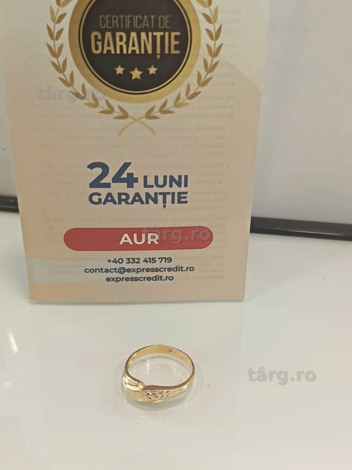 (AG41) Inel aur 14K b5989.2 Certificat de garantie