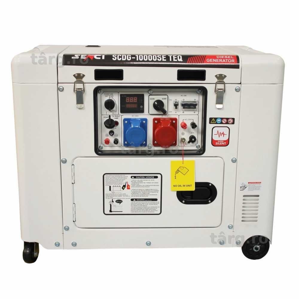 RESIGILAT - Generator insonorizat diesel SENCI SCDG-10000SE TEQ Pmax 9.4kVA 230V/400V pregatire ATS inclusa
