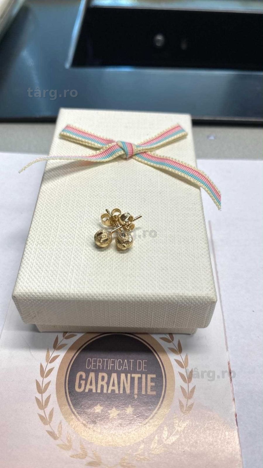 Cercei aur 14k ( Tomesti b 33538) Garantie 2 ani !