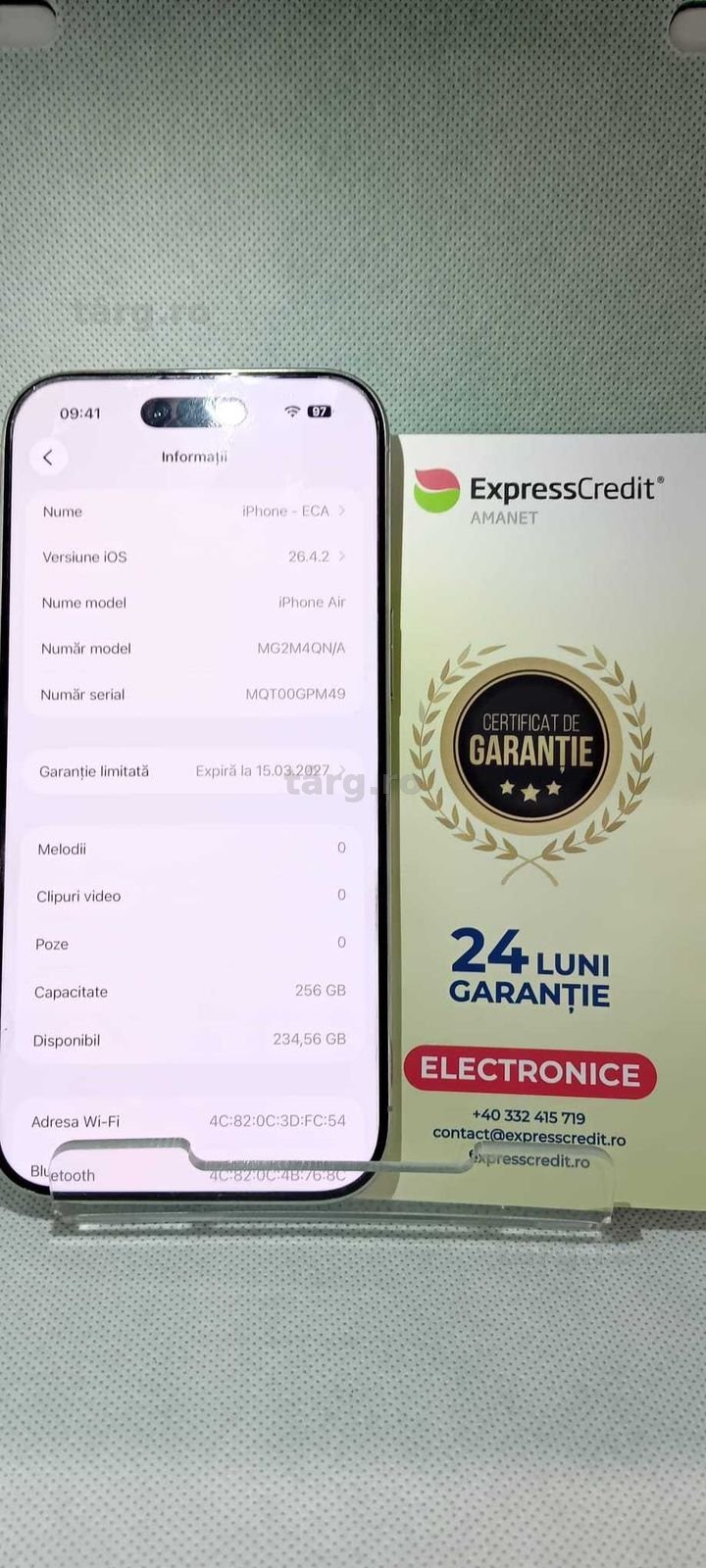 iPhone 17 Air 256 Gb e-SIM (Ag18 Tutora b.28682) Garantie 2 ani! 2