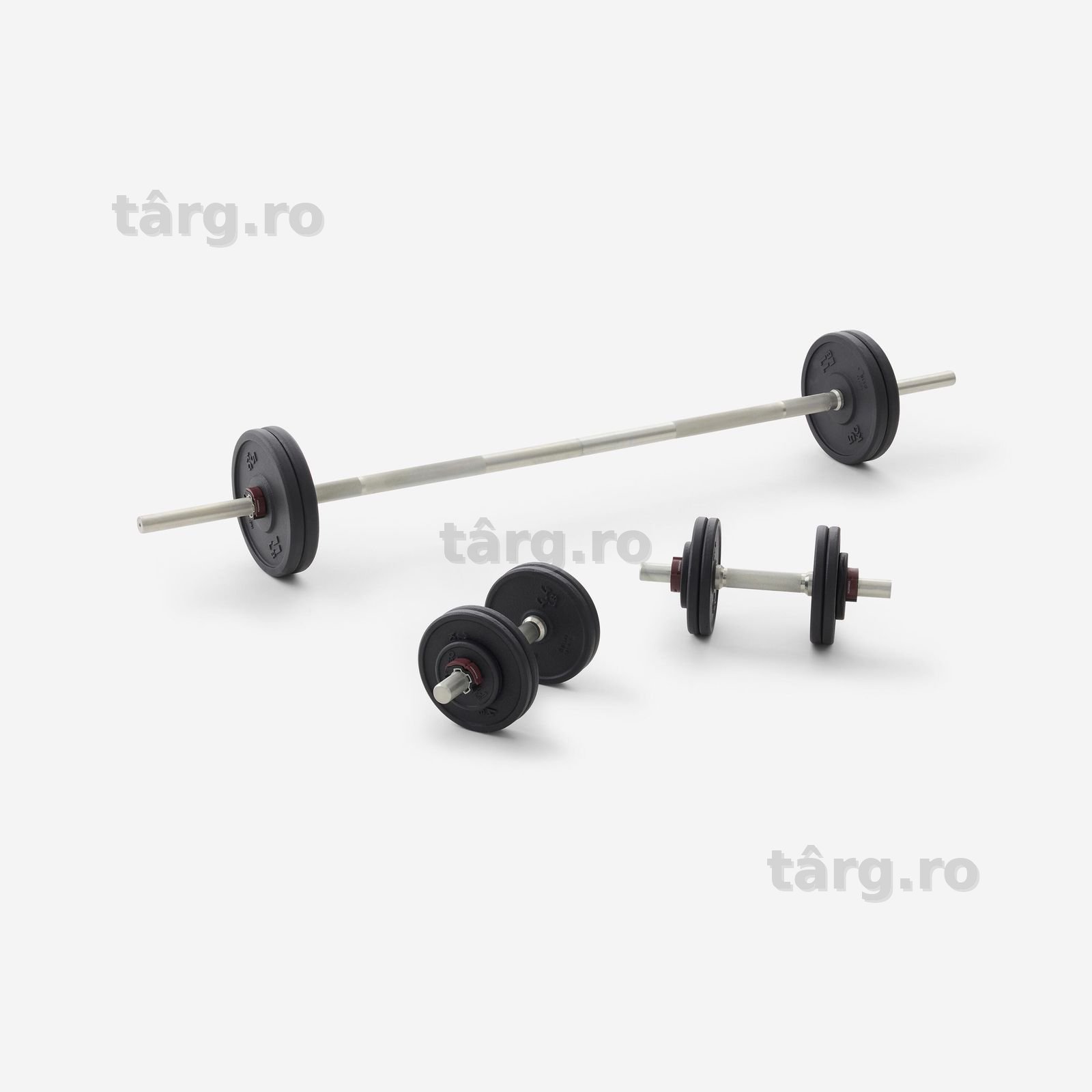 Set gantere și bară bodybuilding 50 kg cu - produs resigilat Decathlon
