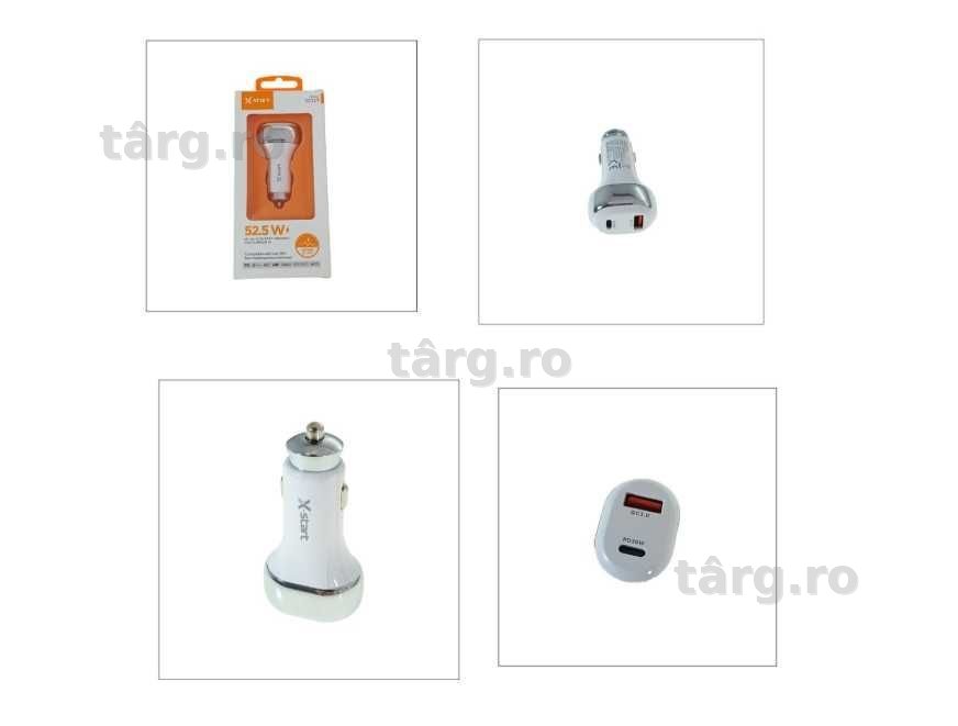 Incarcator auto, Incarcare rapida, Quick Charge 3.0, Alb 2