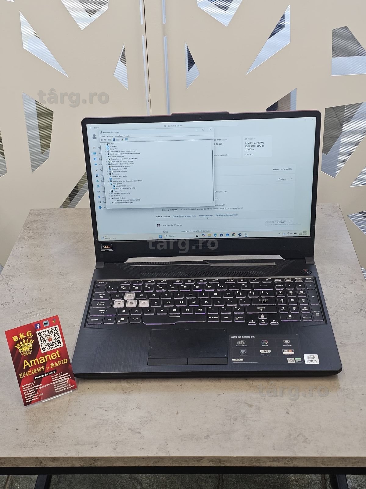 Asus Tuf Gaming FX506L Amanet BKG