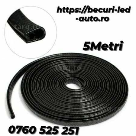 Rolă Cheder Inserție Metalică Negru 5M /Protecție Uși Auto