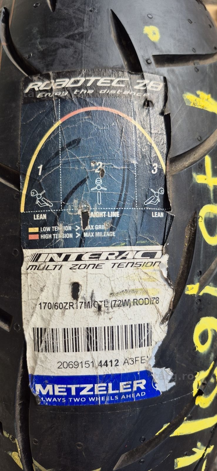 O anvelopa moto noua Metzeler 170/60/R17 M/C,dot 2019. 2