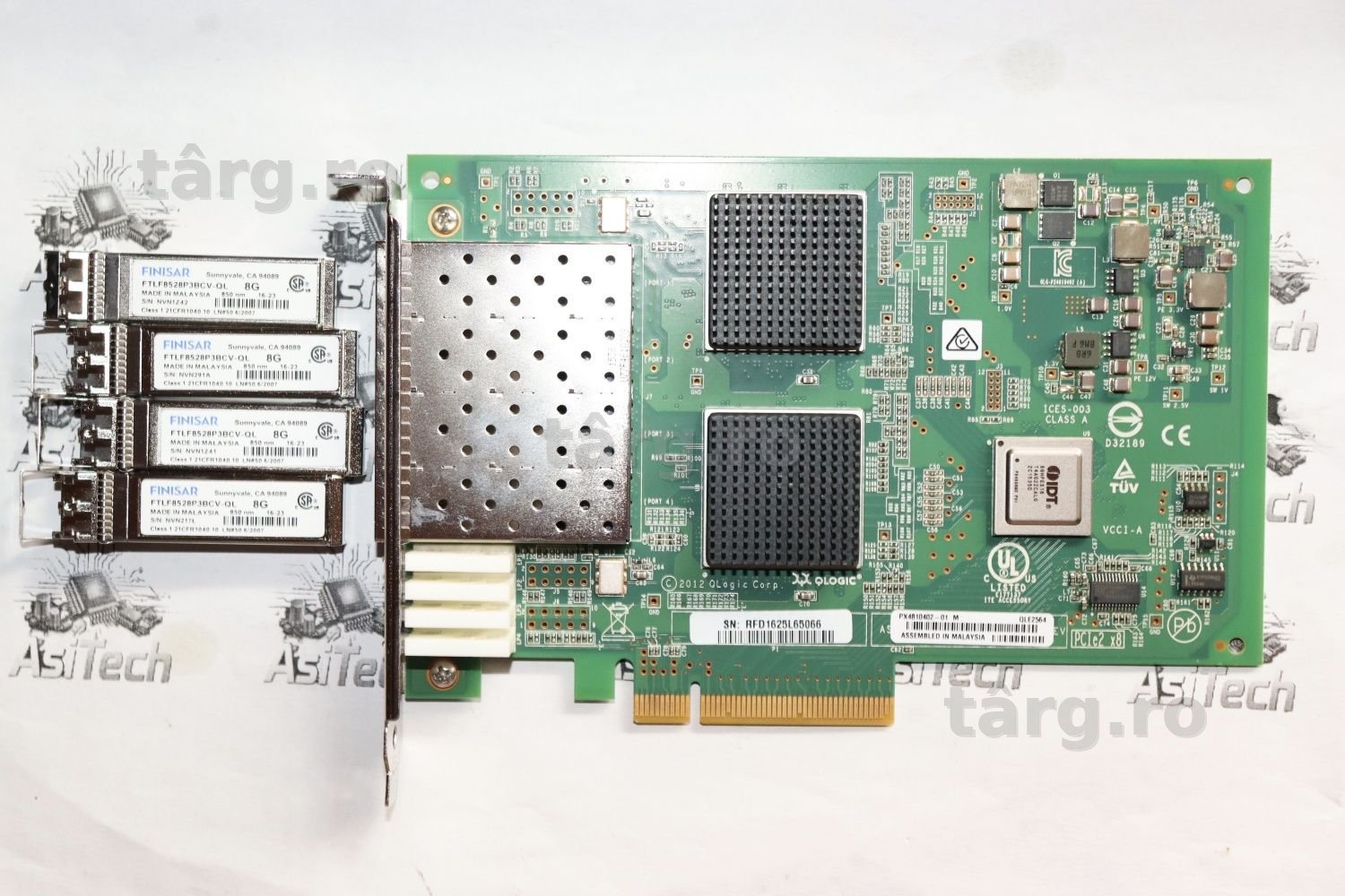 Kit HBA QLE2564 FC Quad Port  8Gb/s + 4 x Module Finisar 8G FTL8528P3BCV-QL