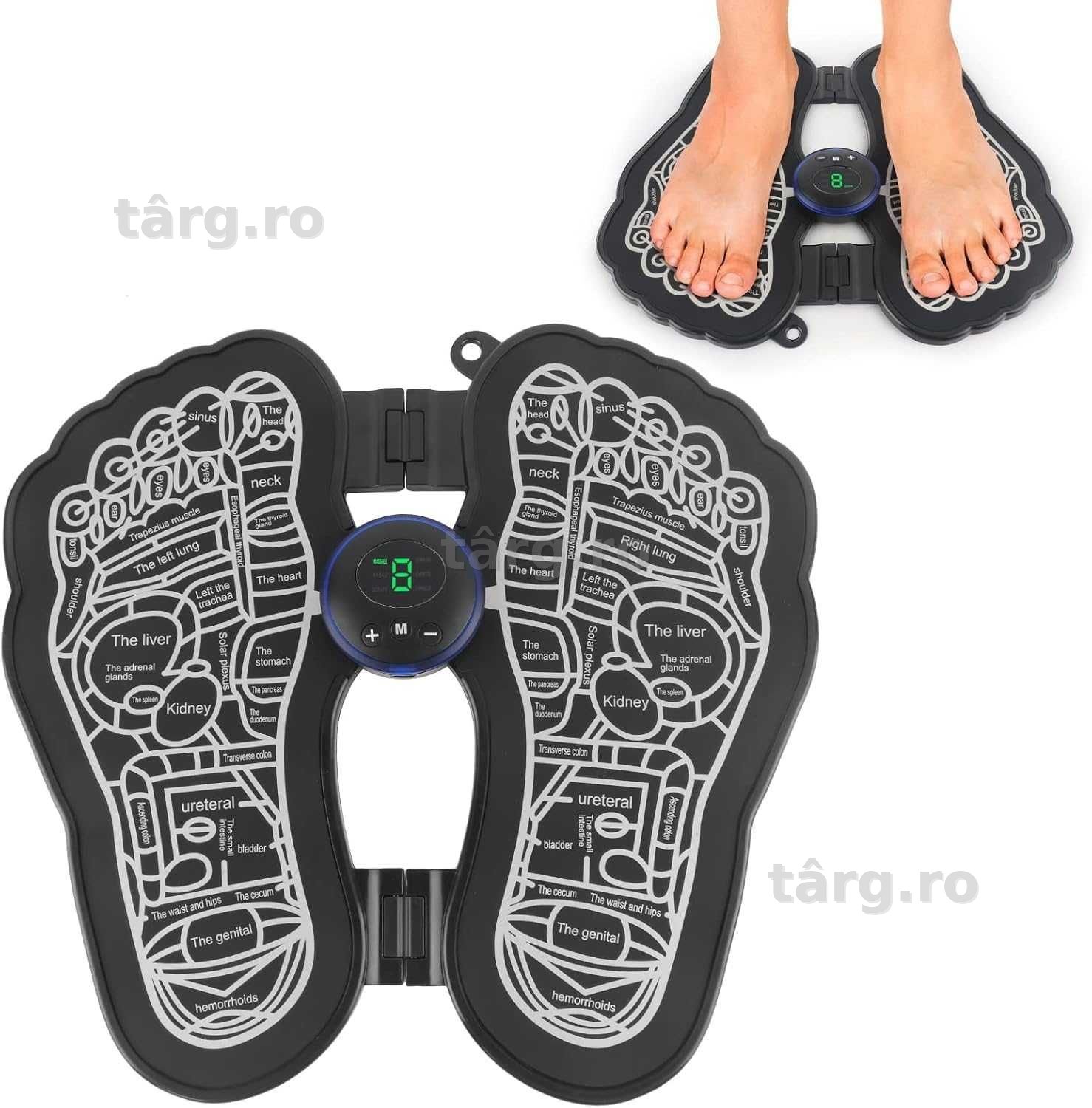 Aparat de masaj electric EMS picioare 8 moduri 19 niveluri intensitate