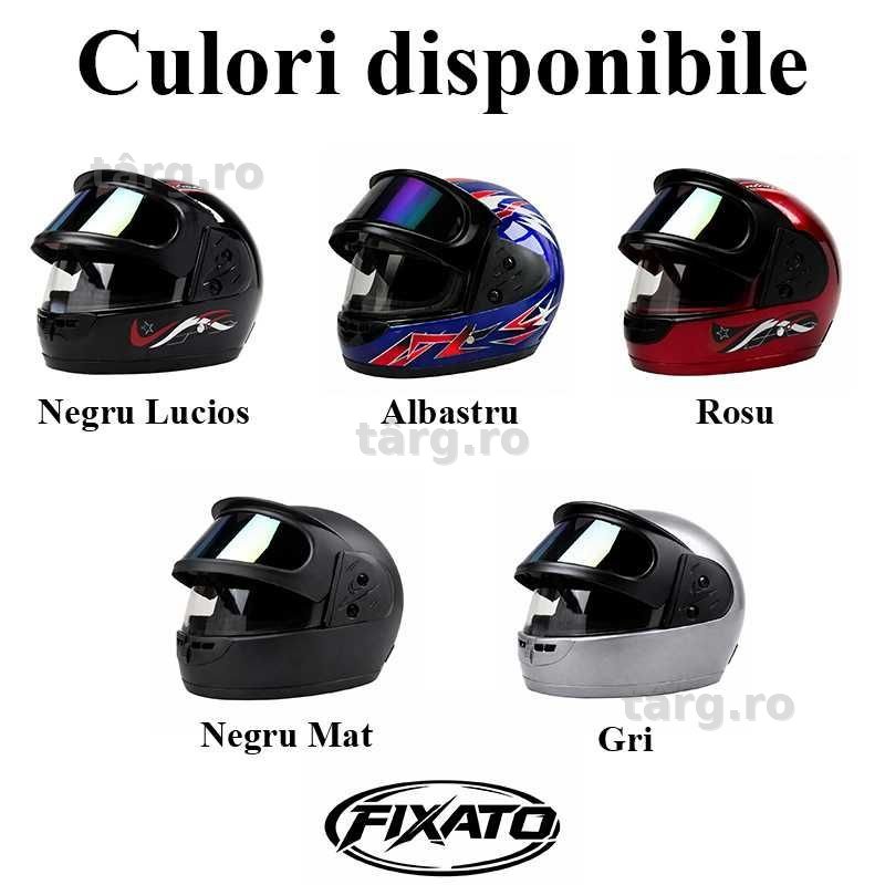 Casca Moto/Scuter/ATV, viziera dubla, marime universala, Gri cu Rosu 7