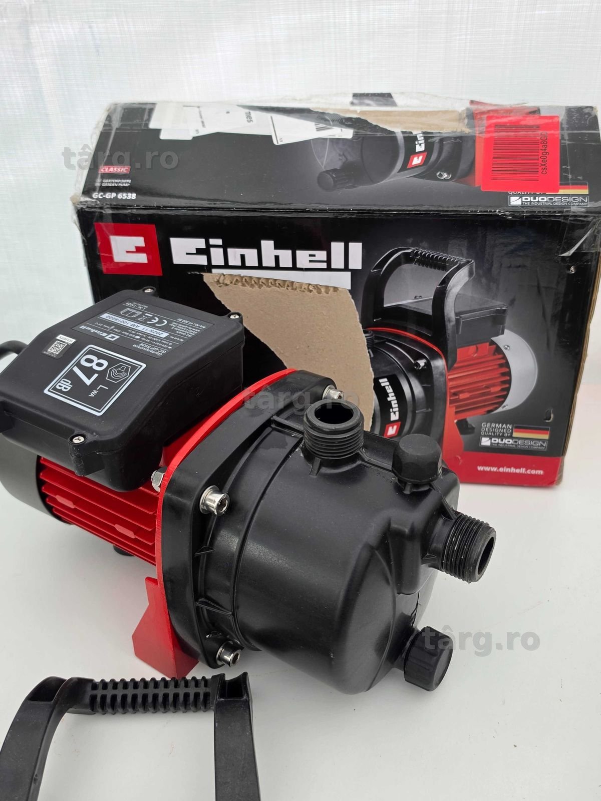 Pompa de gradina Einhell GC-GP 6538 650 W presiune 3.6 bar debit 3.800 l/h 3