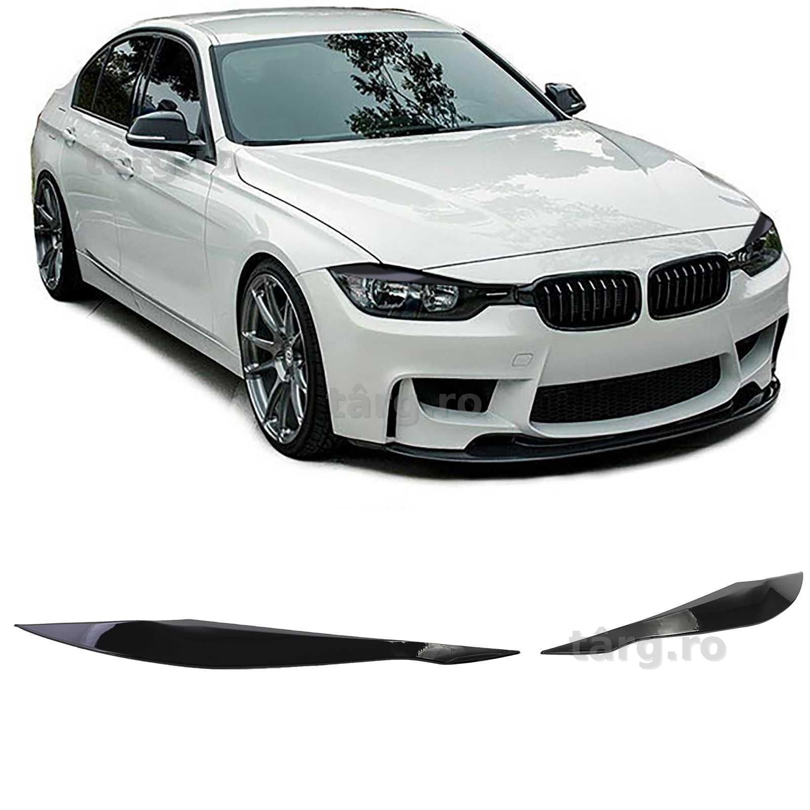 Pleoape faruri BMW F30 F31 11-19 negru lucios
