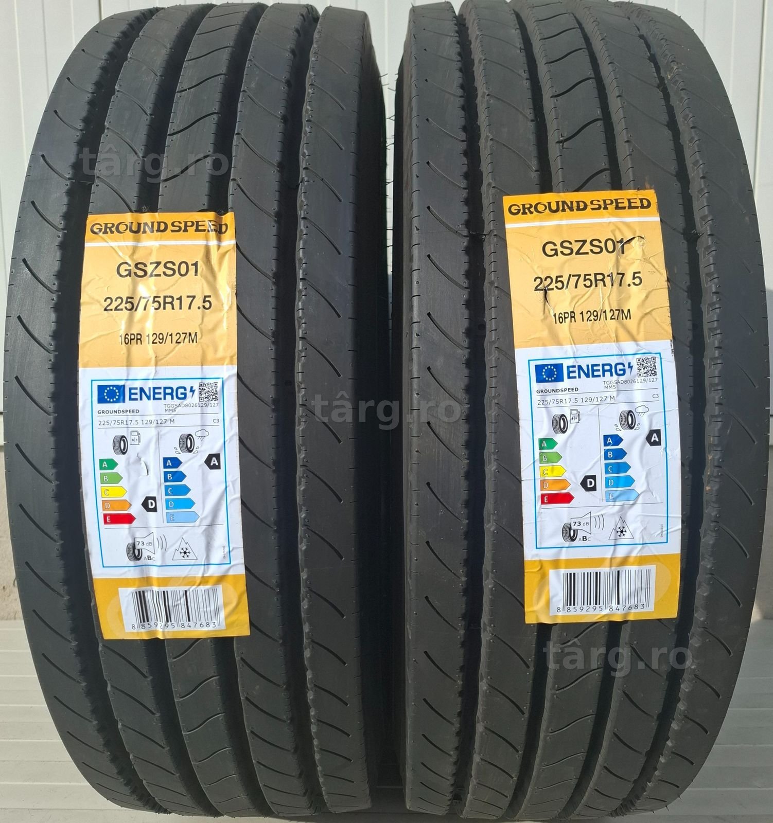 225/75 R17.5, 129M, GROUNDSPEED 16PR, Anvelope directie M+S 3