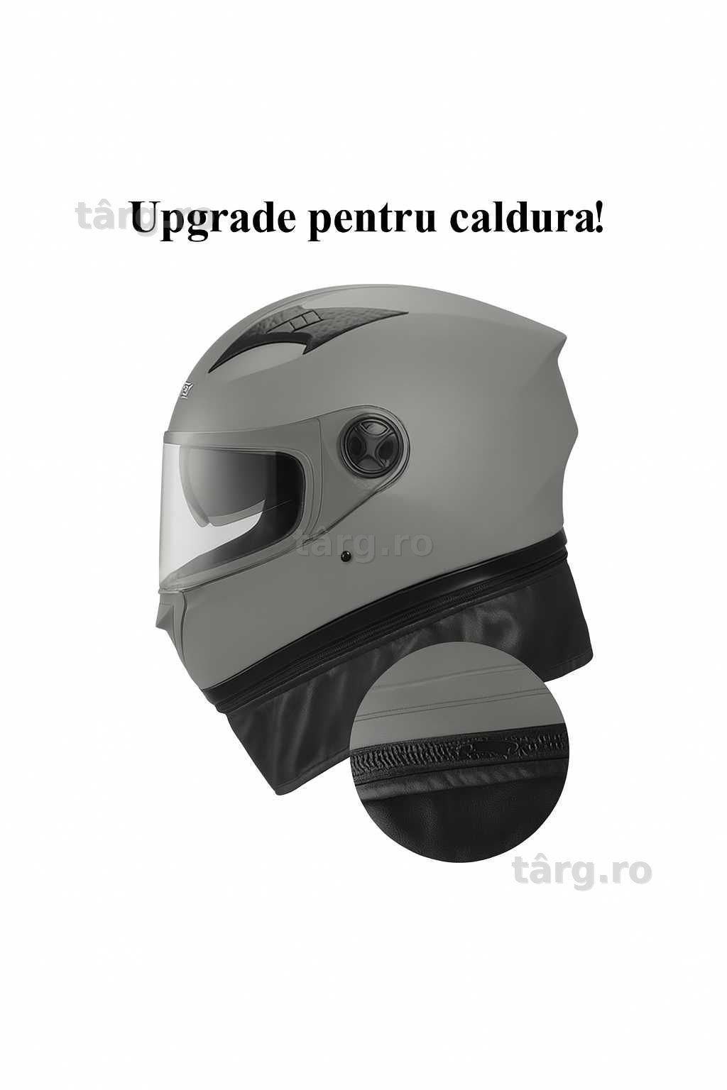 Casca Moto/Scuter/ATV, Viziera Dubla, Esarfa detasabila, Gri 3