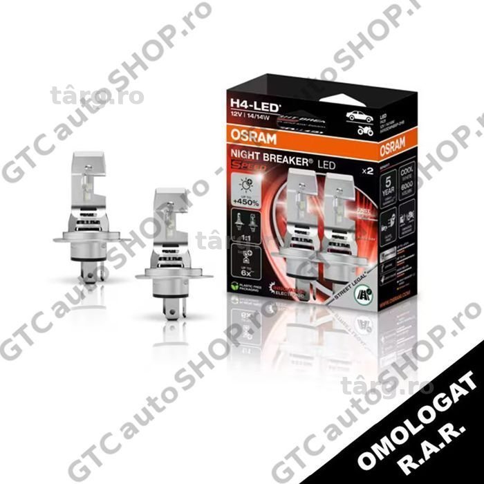 becuri led h4 osram night breaker speed 450 omologate rar