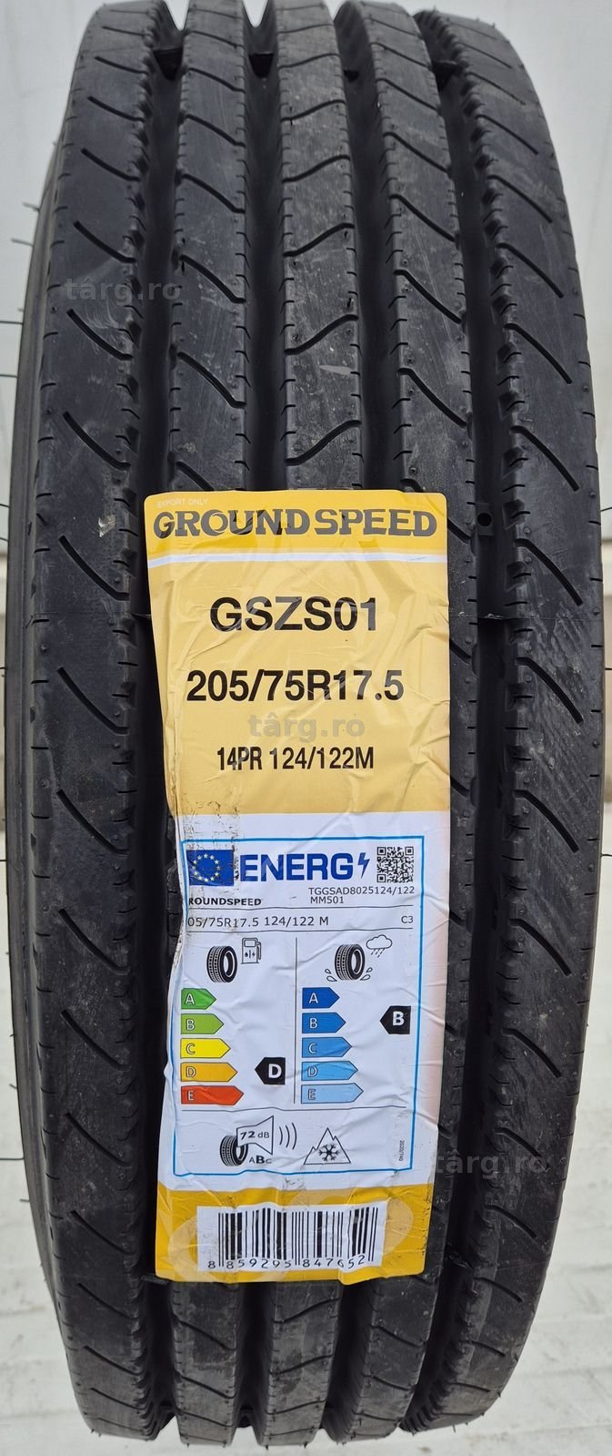 205/75 R17.5, 124M, GROUNDSPEED 14PR, Anvelope directie M+S 3