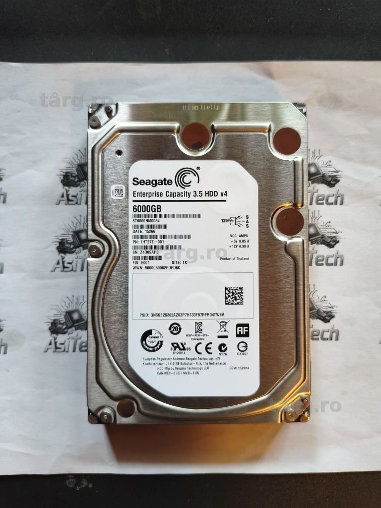 Harddisk Server SAS 3.5" Seagate 6Tb 12Gb/s 128Mb  7.2k ST6000NM0034