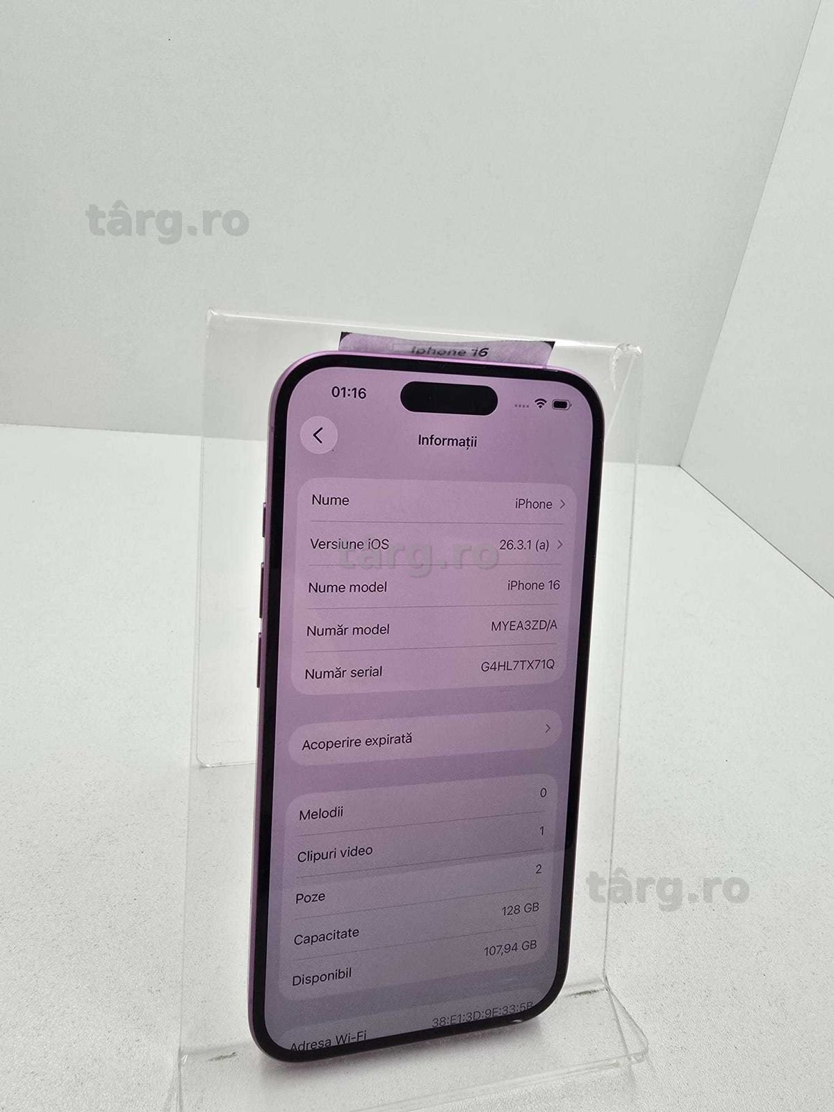 Iphone 16 128Gb 90% bateria (Ag25 Belvedere B.42911)-Garantie 2 Ani! 2