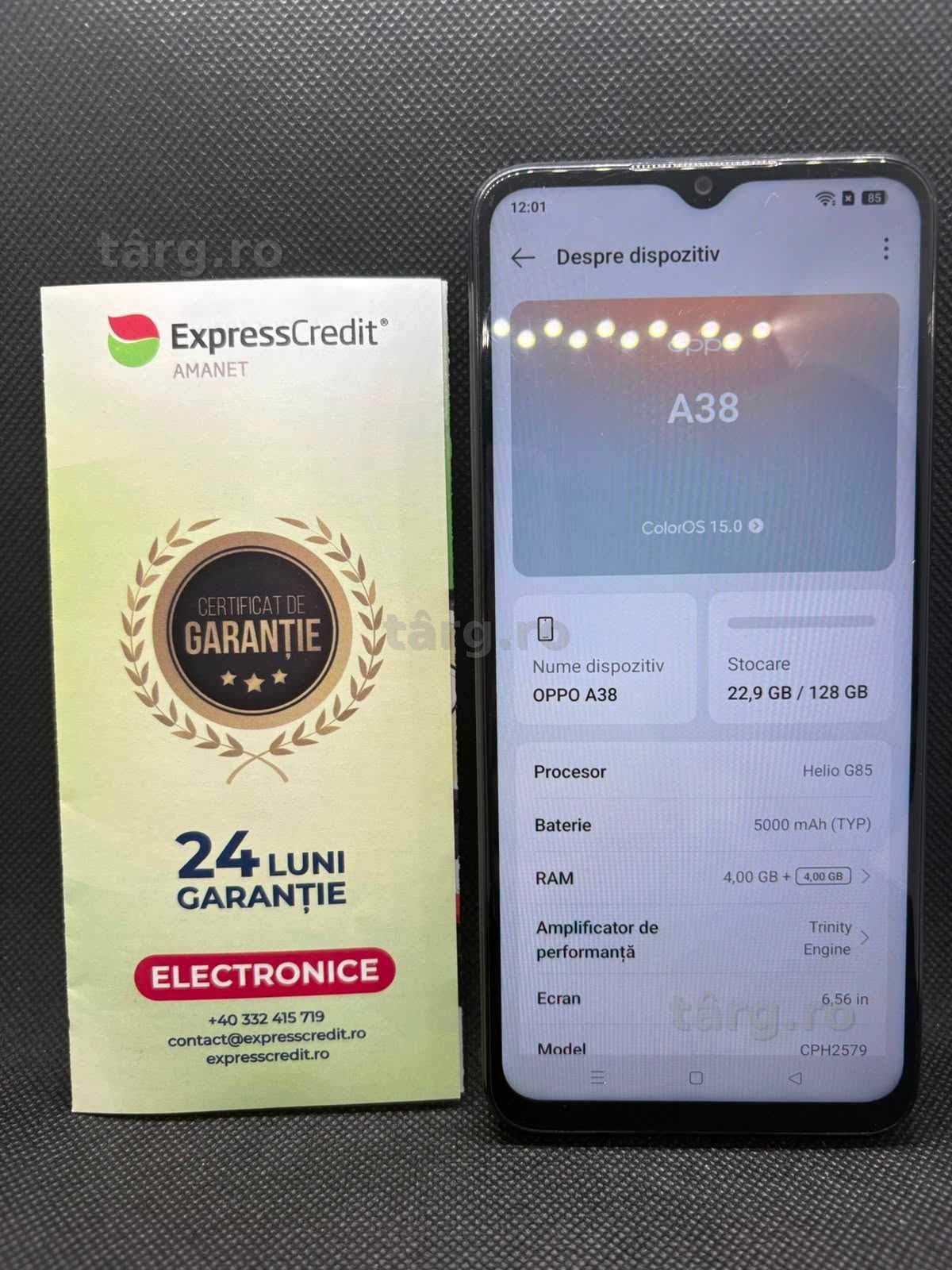 Oppo A38 4GB/128GB (B.26025 AG31 Barboi) Garantie 2 ani!
