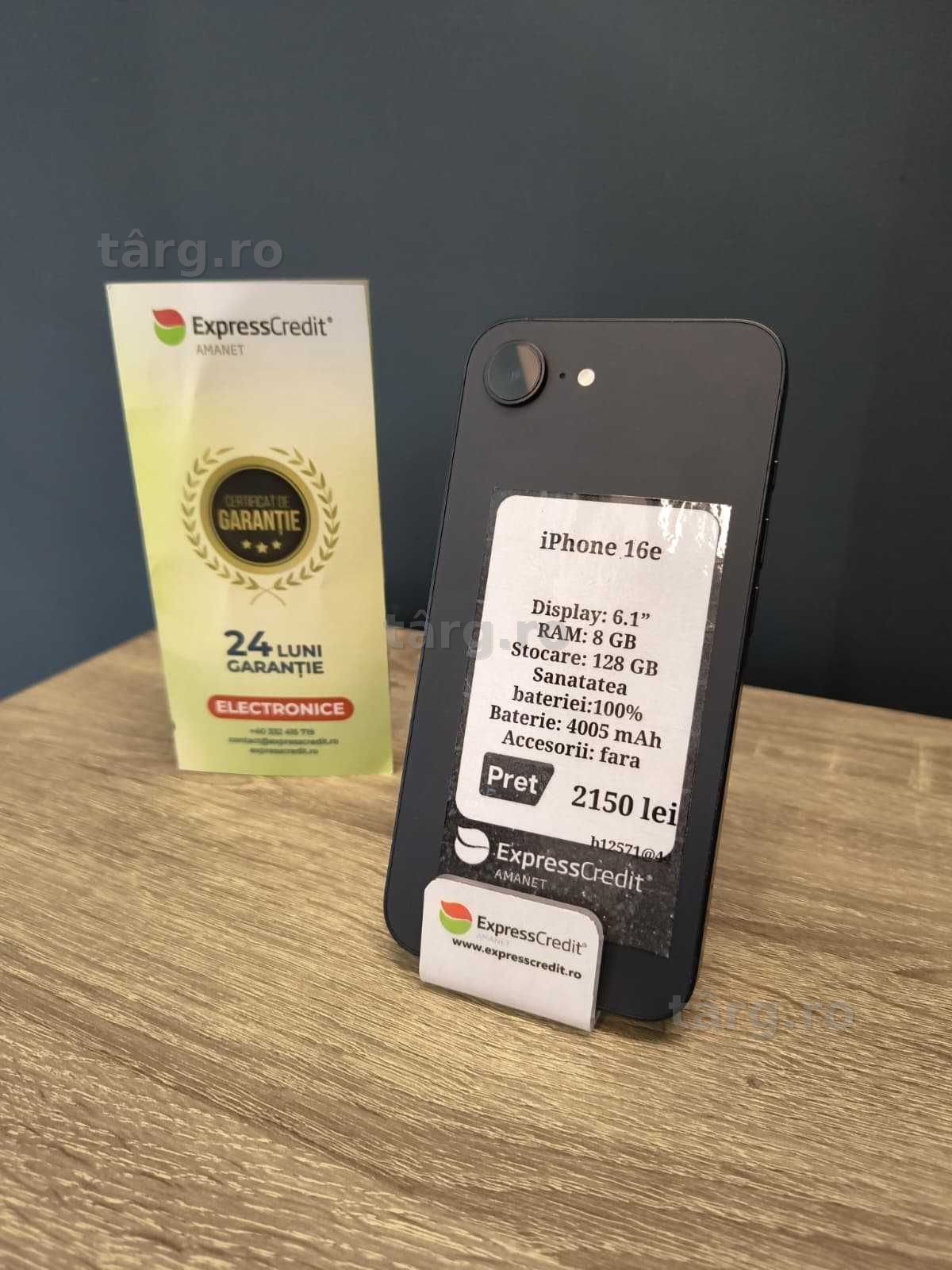 (AG51) Apple iPhone 16e 128GB b12571 - Garantie 2 ani!
