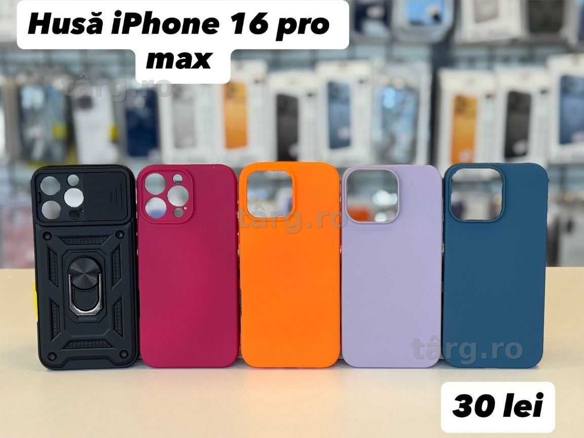 Husa silicon, folie, cablu, incarcator iPhone 16 Pro Max