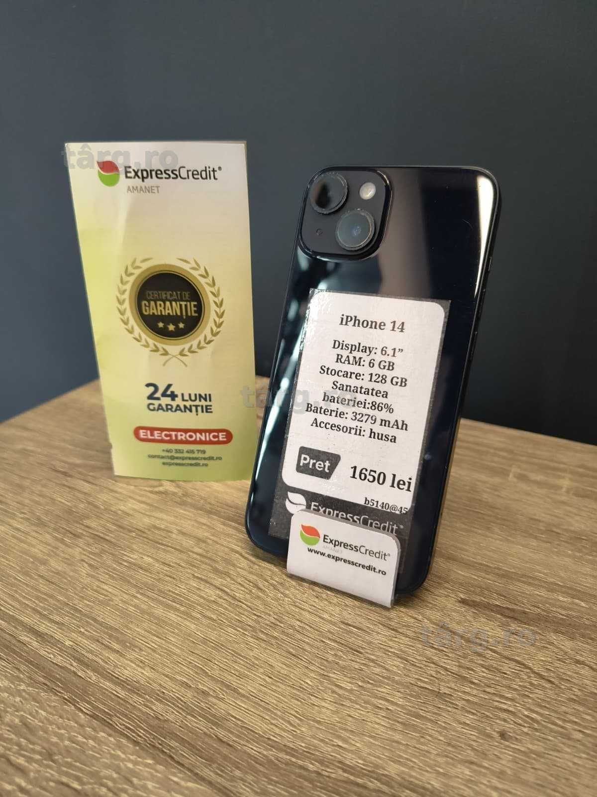 (AG51) Apple iPhone 14 128GB b5140 - Garantie 2 ani!
