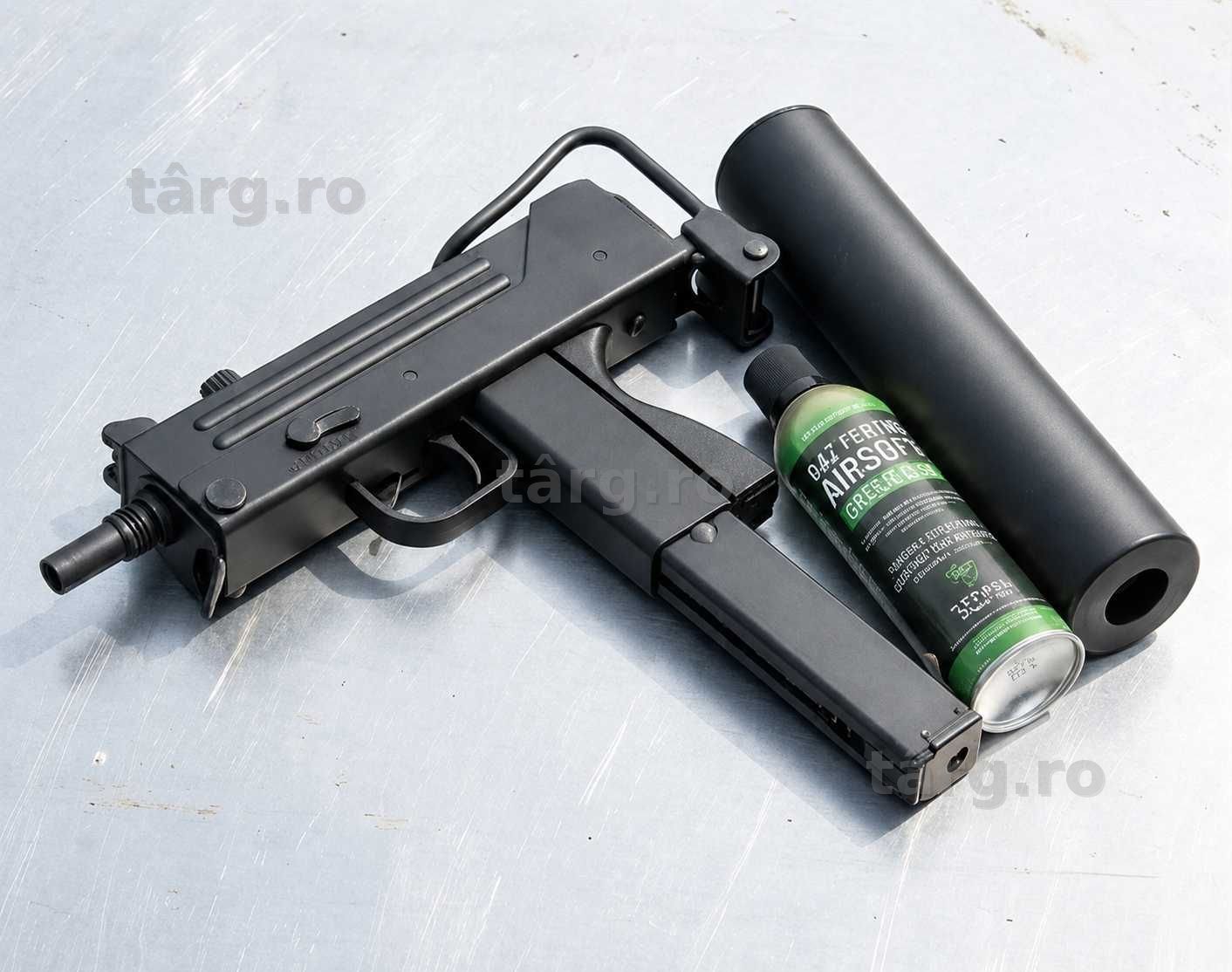 Pistol-Mitraliera cu AMORTIZOR si RECUL !! [FOC AUTOMAT] + Gaz Munitie