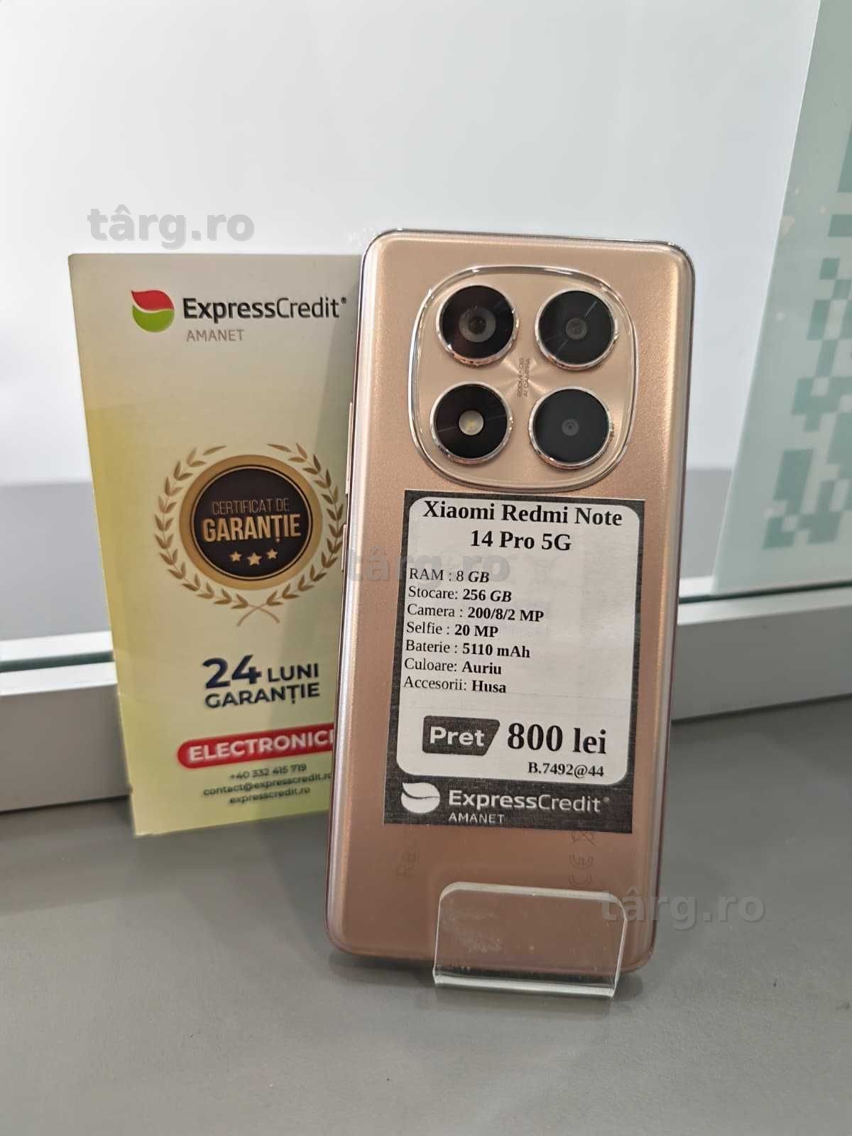Xiaomi Redmi Note 14 Pro 5G 8/256gb (Ag44 B7492) - Garantie 2 ani!