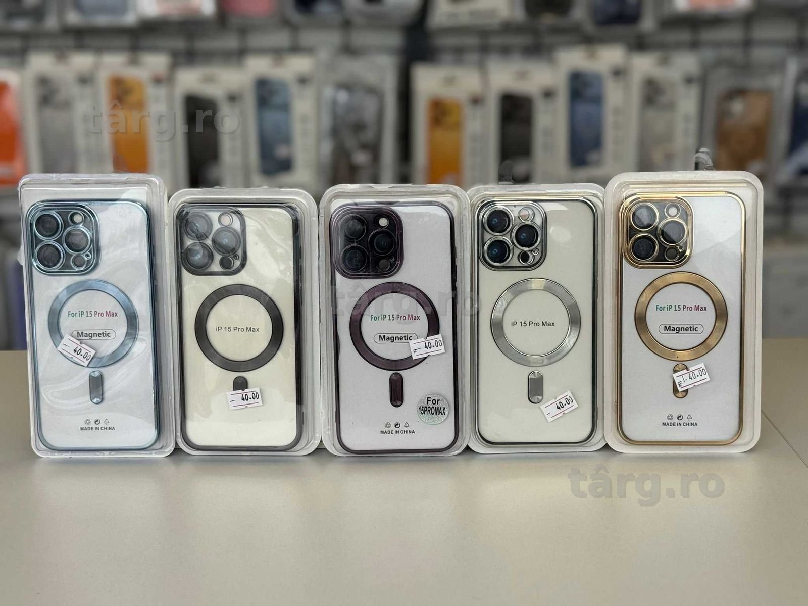 Husa TPU Luxury MagSafe , folie, cablu, incarcator iPhone 15 Pro Max