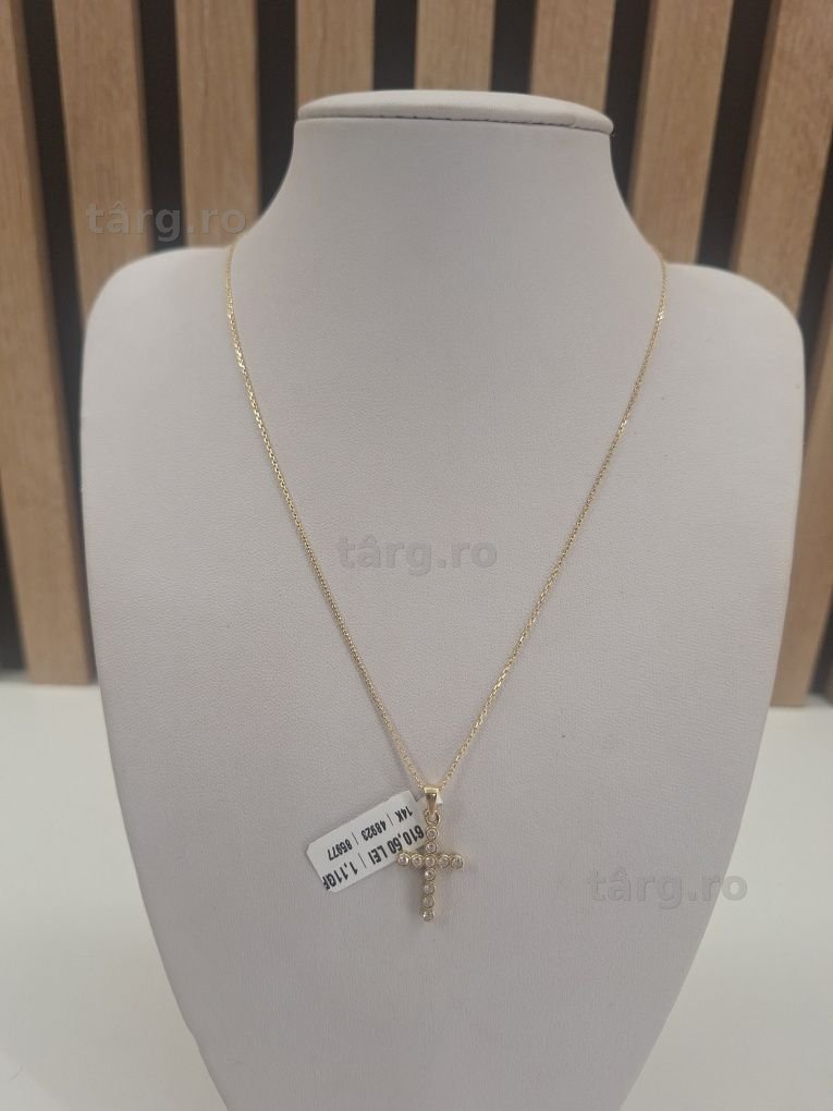 Lant Si Pandantiv Aur 14K 1,49Gr/1,11Gr Lungine 46Cm #51476/#48923