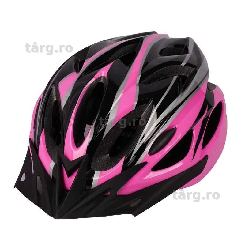 Casca protectie Bicicleta, Aerodinamica, Dimensiune reglabila 54-62cm, Roz