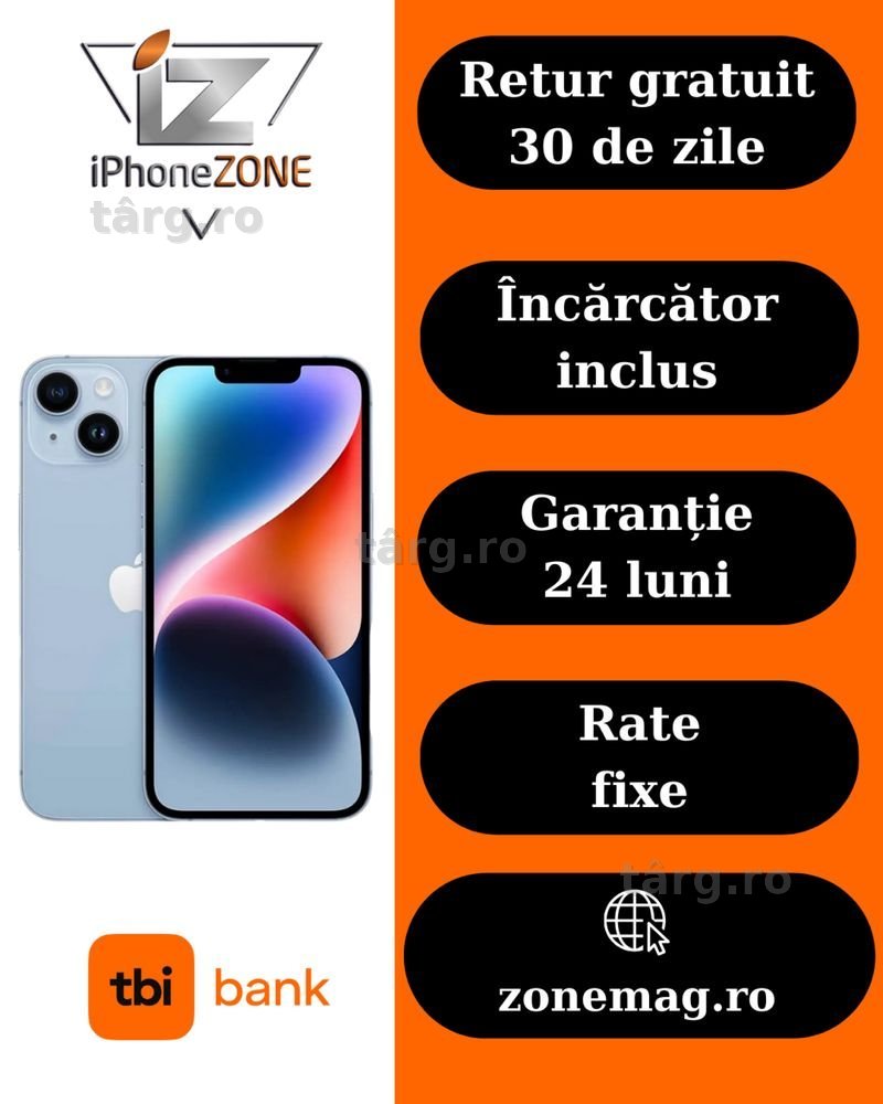Iphone 14 256GB 100% Grad B Garantie 24 Luni - zonemag.ro
