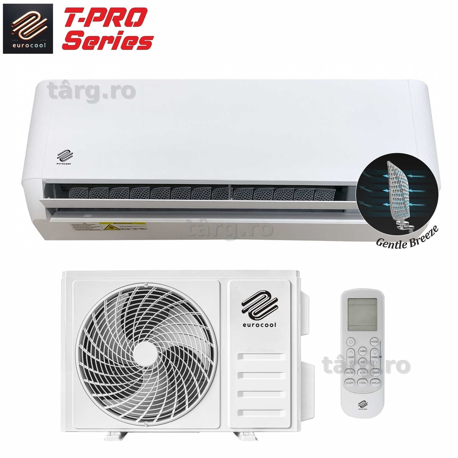 Aer Conditionat EUROCOOL T-PRO , 12000 BTU, Inverter, Wi-Fi, Active Carbon Filter, Gentle Breeze