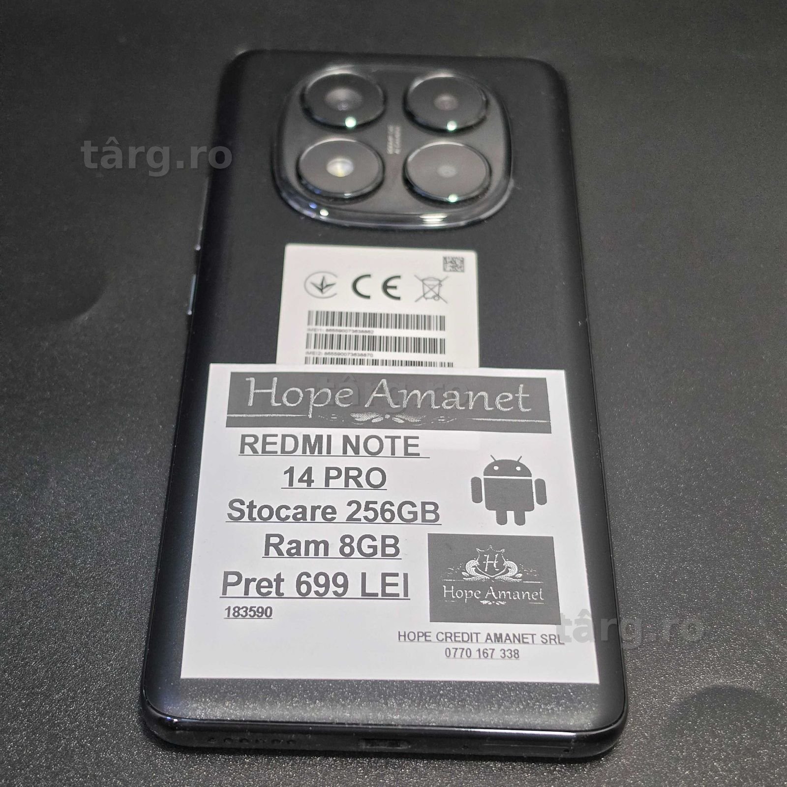 HOPE AMANET P8 REDMI NOTE 14 PRO 256 gb 8 gb ram
