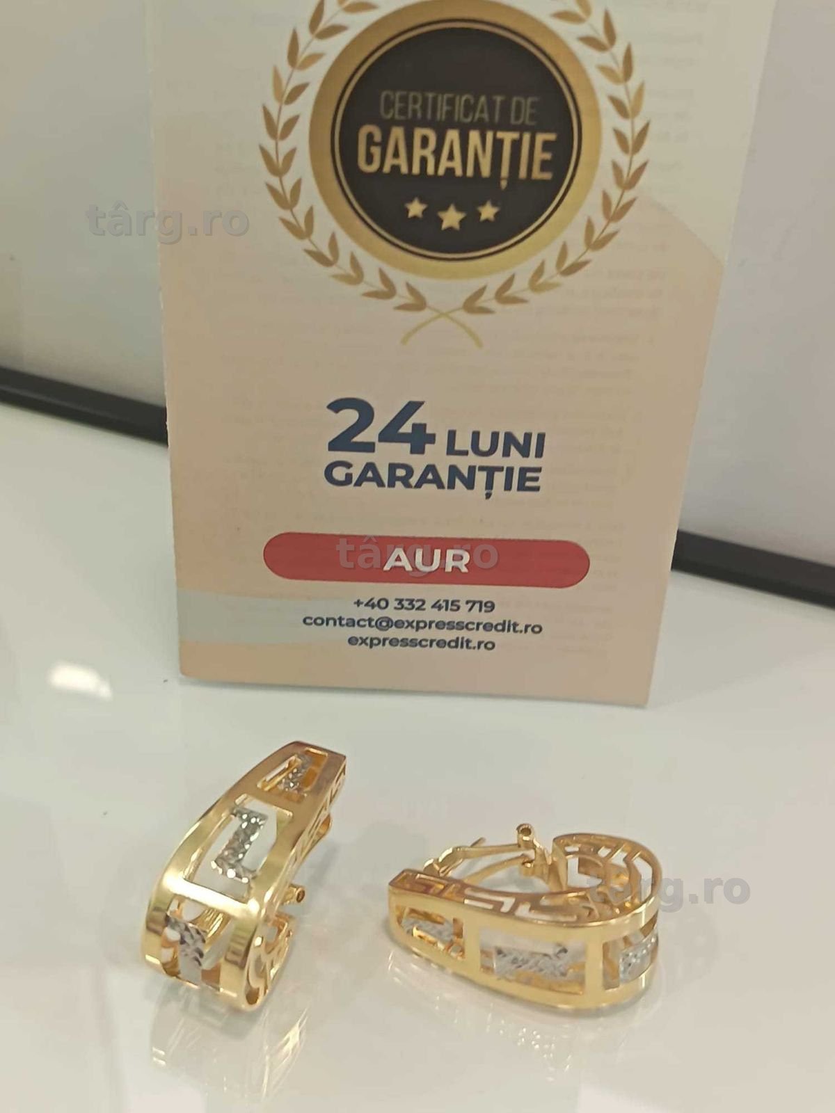 (AG41) Cercei aur 14K B5973 - Certificat de garantie! Ridicare din agentie!