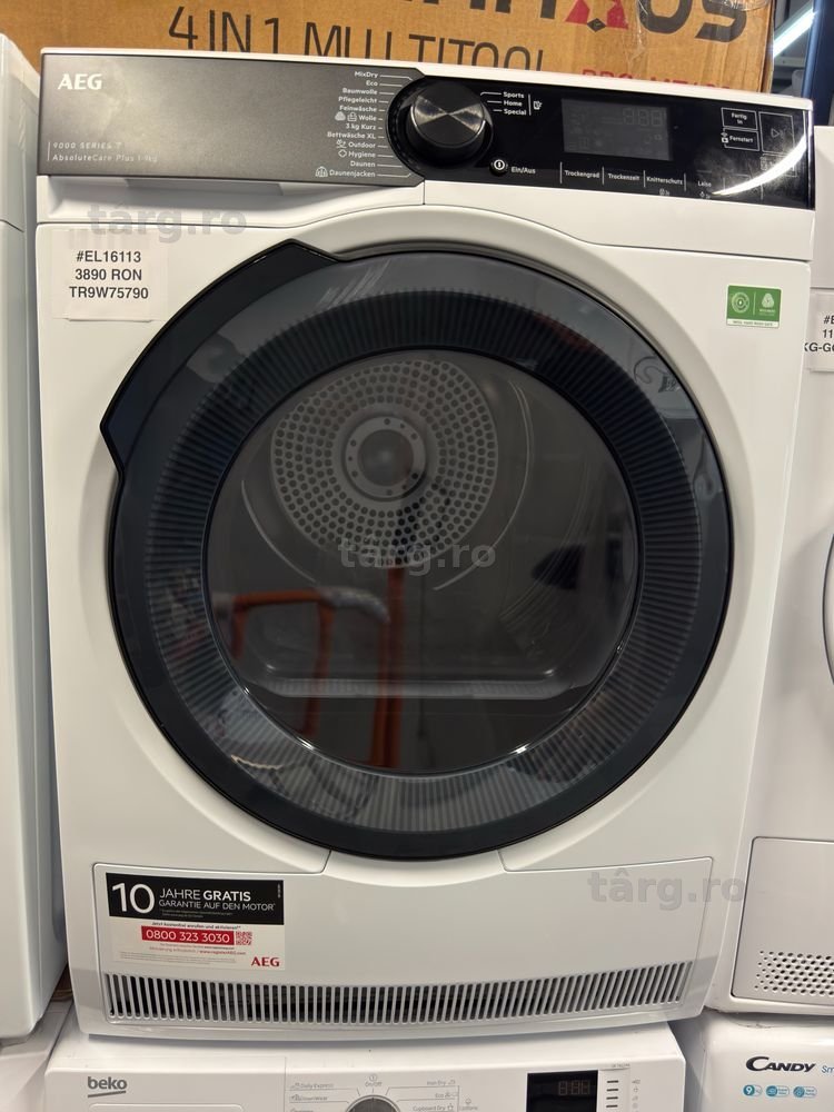 Uscator de rufe cu pompa de caldura 9 kg AEG TR9W75790 seria 9000 cu factura si garantie 12 luni