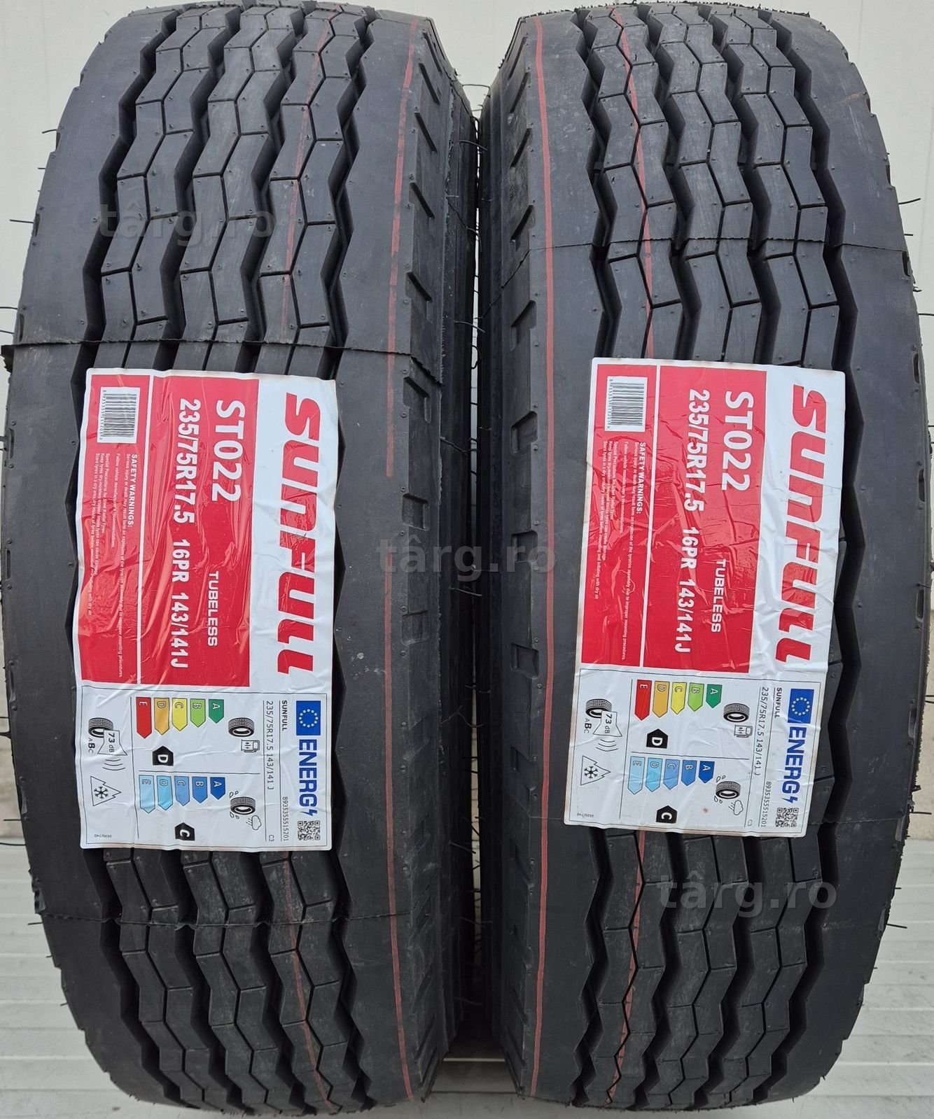 235/75 R17.5, 143J, SUNFULL ST022 16PR, Anvelope remorca M+S