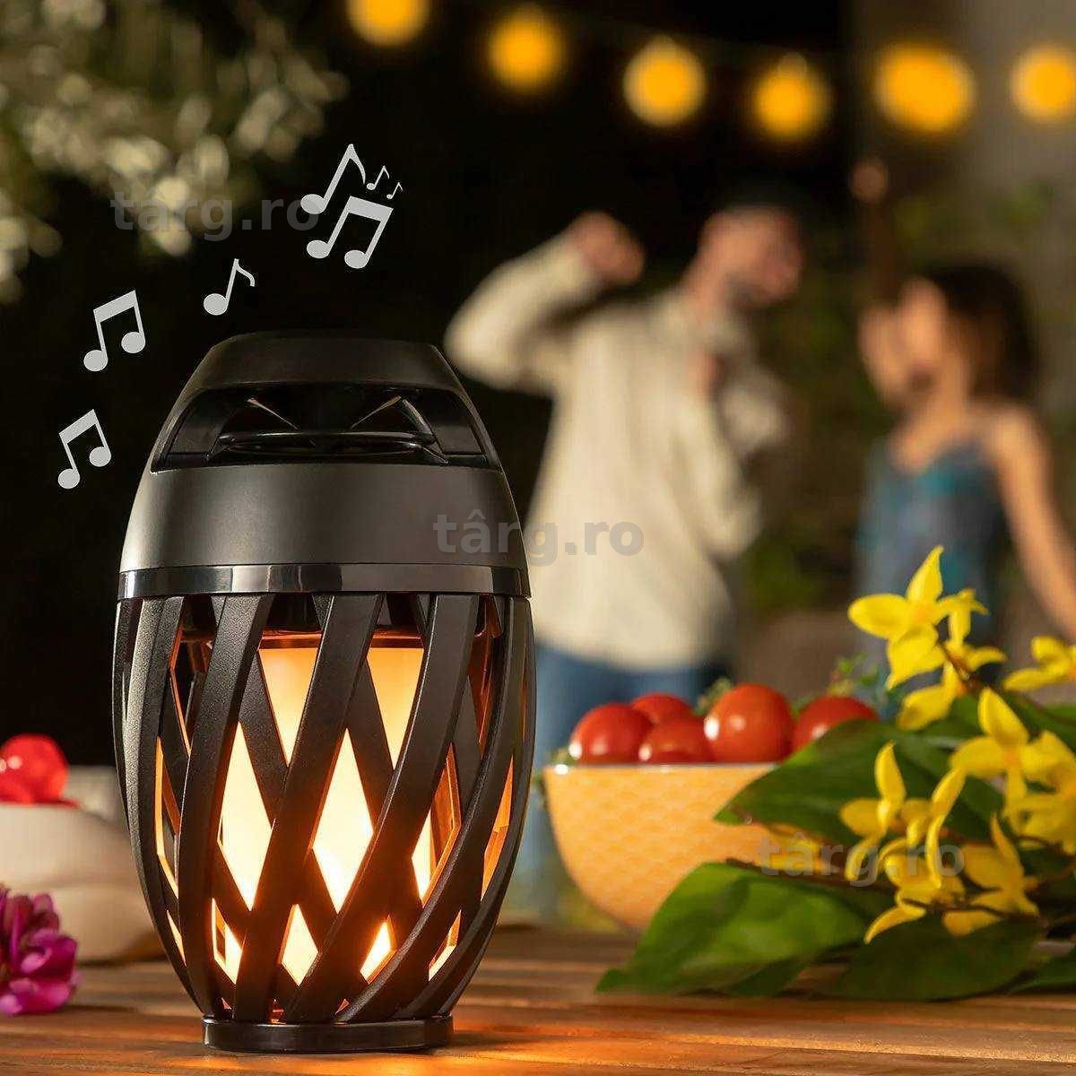 Lampa tip torta 2-in-1 cu difuzor Bluetooth reincarcabila USB 10x81cm
