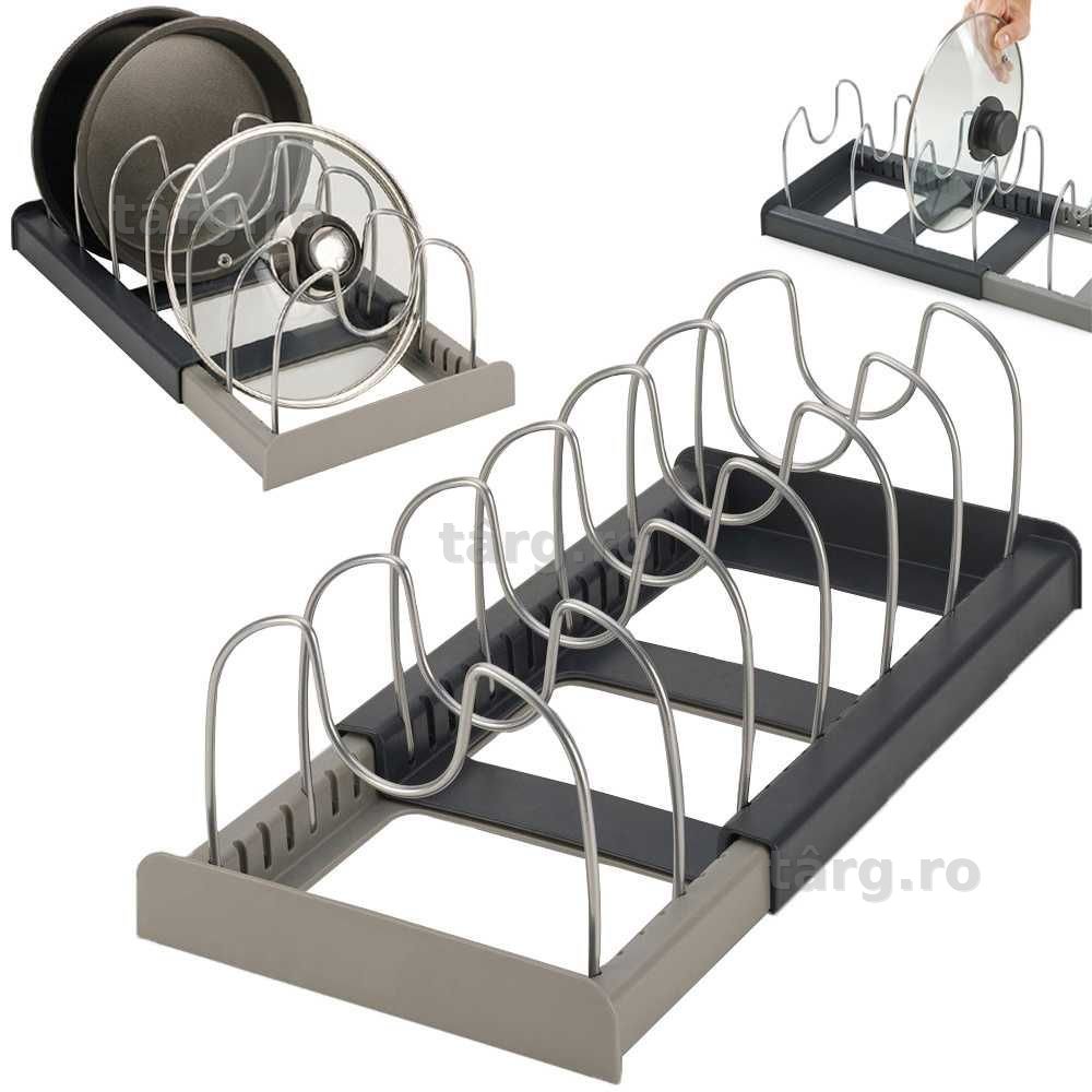 Organizator Extensibil pentru tigai si capace Suport Reglabil 7 Brate