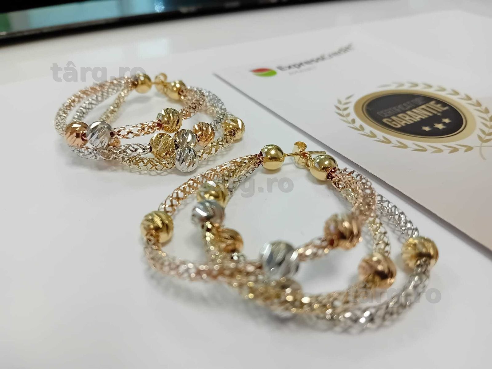 (Ag33) Cercei Aur 14K/Garantie 2 ani