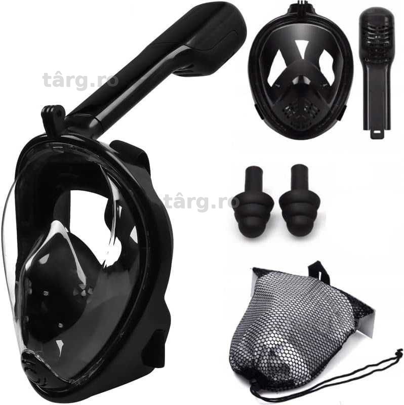 Masca snorkeling L/XL full-face vizibilitate 180° sistem anti-aburire
