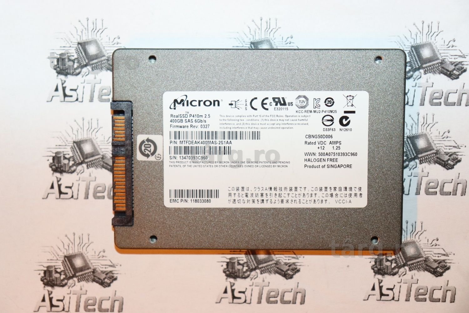 SSD SAS Enterprise MLC 400Gb 6Gb/s Micron P410m Sector Size 520 - pt EMC VNX