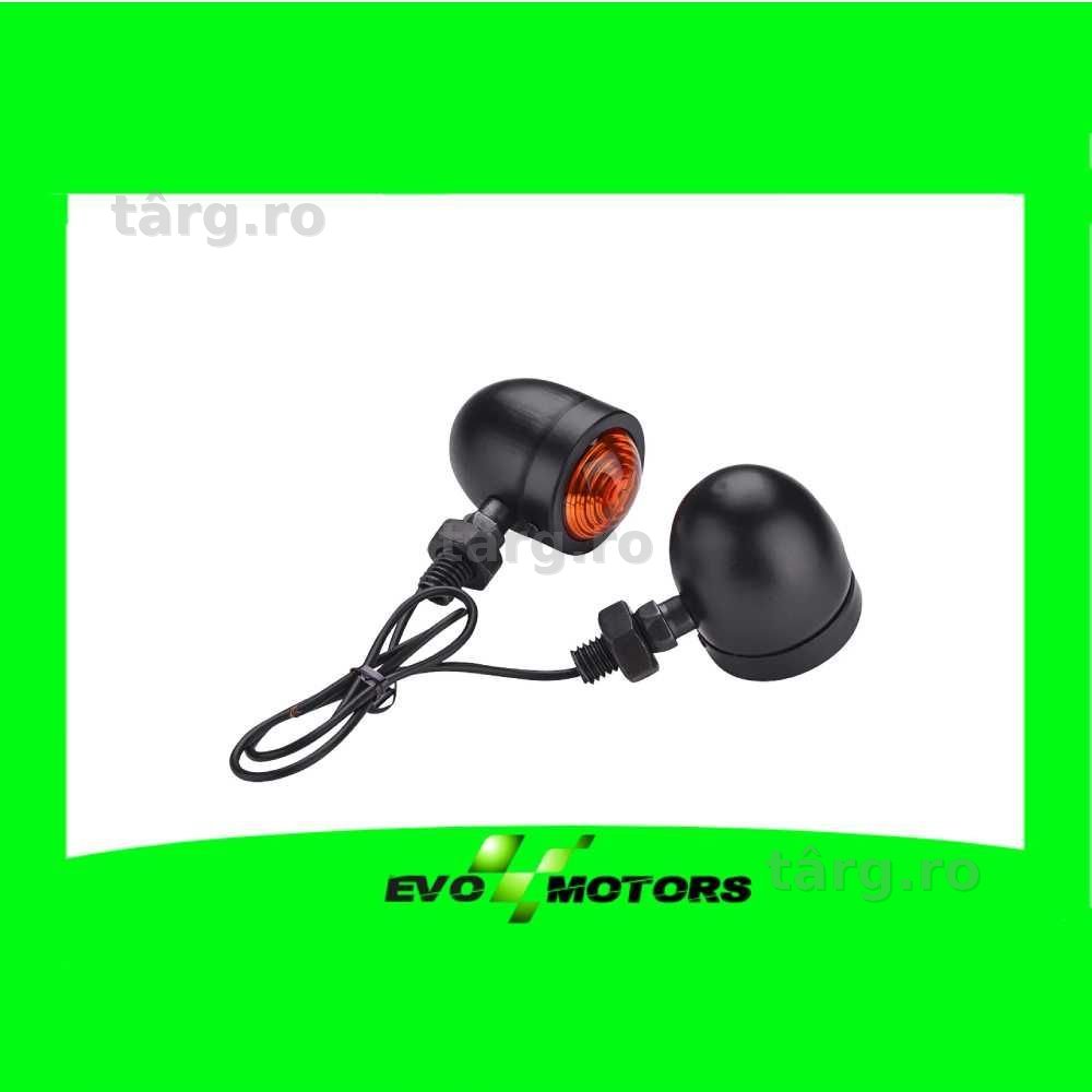 Semnalizari Moto Universale Negru Chopper, Bobber, Cafe Racer A408