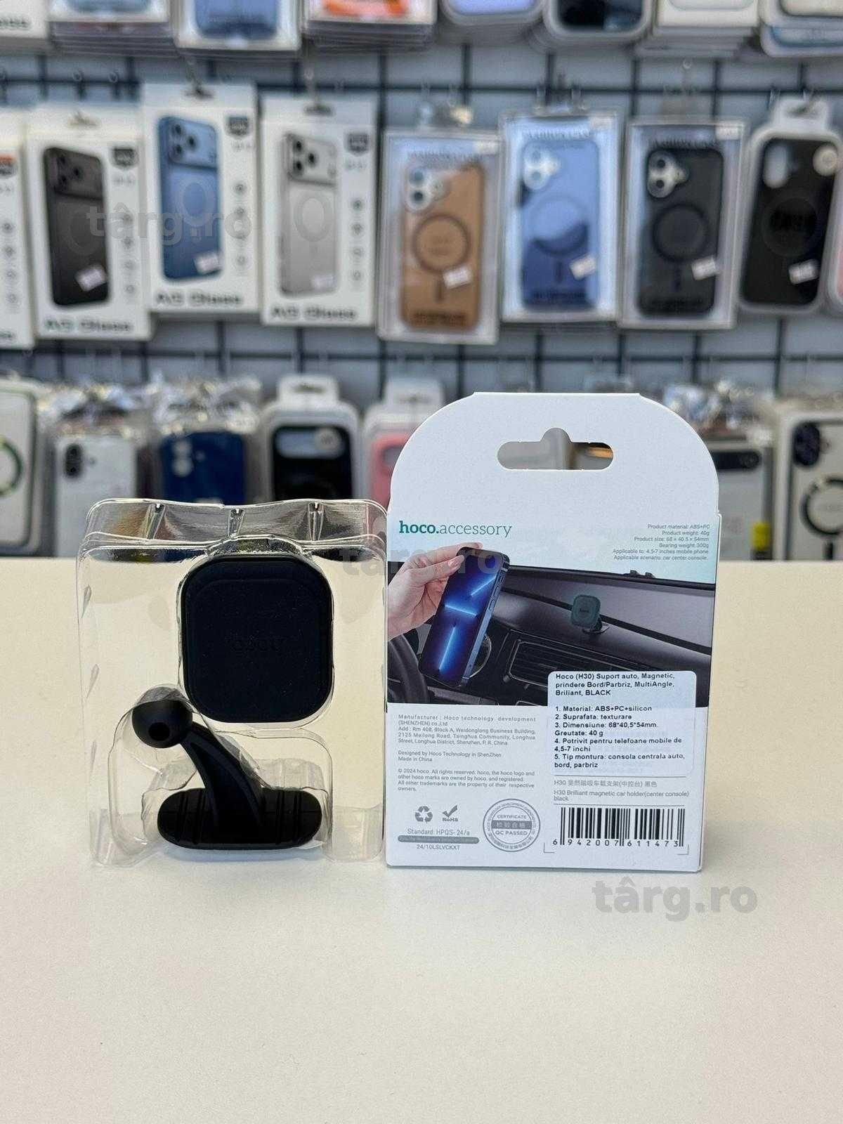 Suport Auto Magnetic HOCO H30, Universal, Negru 3