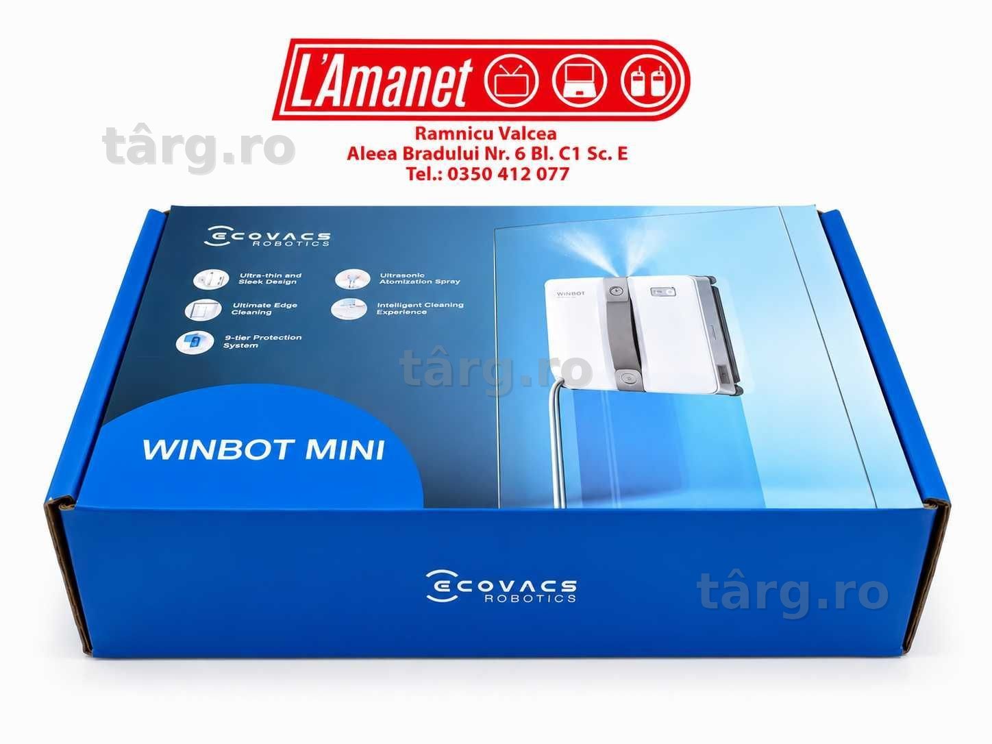 Aspirator de curatat geamuri Ecovacs Winbot Mini tehnologie WIN-SLAM 3.0 Sigilat